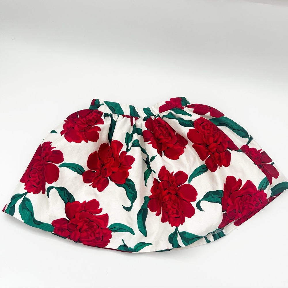 Gymboree Holiday Roses Satin Skirt With Tulle Ruffle Lining